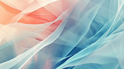 Poster - Abstract background with layers of translucent shapes in cool tones, creating a sense of depth.