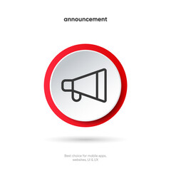 Poster - Speaker and sound icon. Computer voice icon. Megaphone and music icon. Sound pictogram. Musical note. Audio sign. UI UX element. Sound button. Audio system, noise with soft UI, push button.