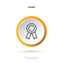 Wall Mural - badge icon on isolated white background. award, medal, badge symbol, sign.