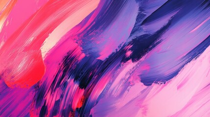 Poster - Abstract background with random brush strokes in vibrant colors, creating a sense of motion.