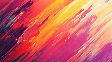 Poster - Abstract background with random brush strokes in vibrant colors, creating a sense of motion. -