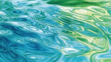 Leinwandbilder - An abstract background with a ripple effect, resembling waves on a pond in shades of blue and green.