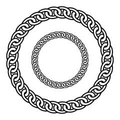 Poster - chain icons. set of chain vector signs or symbols. black circle chain isolated on white background. 