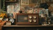 © Thirawat - A retro radio with dials and knobs, surrounded by old magazines and family heirlooms