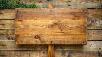Poster - of a wooden sign hanging from chains, perfect for rustic or outdoor-themed designs