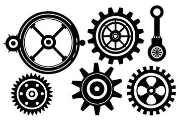 Wall Mural - set of gear wheels, set of gear icon vector set, clockwork illustration