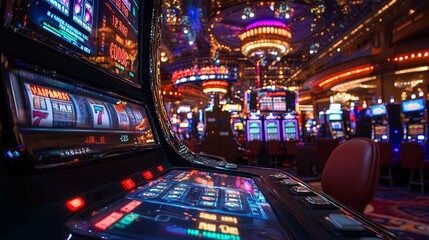 A Close-Up View of a Slot Machine in a Casino