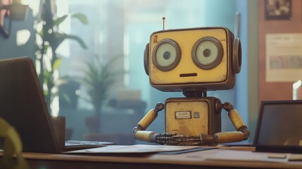 Poster - Create an animation of a day in the life of a robot, showing its interactions with the world, its mechanical quirks,