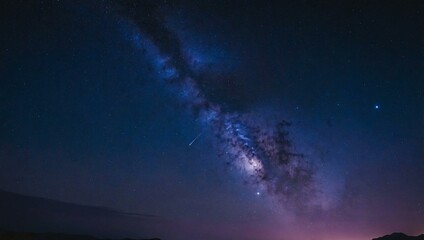 Wall Mural - Starry night sky with gradient from blue to purple