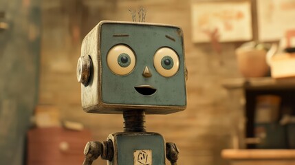 Poster - Create an animation of a day in the life of a robot, showing its interactions with the world, its mechanical quirks,