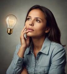 Thoughtful woman with idea