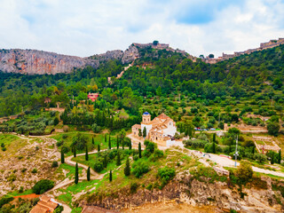 Poster - Sant Feliu Church aerial panoramic view, Spain