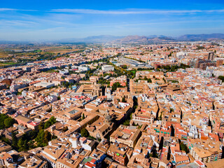 Canvas Print - Granada city aerial panoramic view in Spain