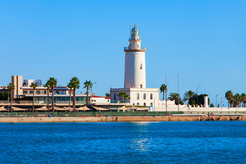 Sticker - Lighthouse in the port of Malaga, Spain