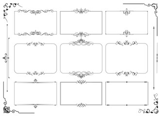 Wall Mural - photo frame floral for picture. set of decorative vintage frames and borders set, vector design deco