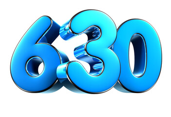 Blue number 630 3d illustration. Advertising signs. Product design. Product sales