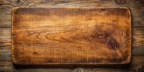 Wall Mural - Close up of a textured old brown bark wood cutting board