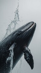 Canvas Print - Whale in a clean studio shot.