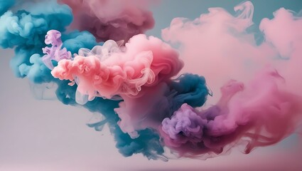 Wall Mural - Abstract colorful smoke background. Generative Ai.