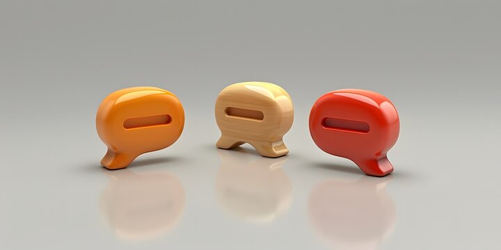 Conversational campaigns using speech bubble object illustrations for engagement.