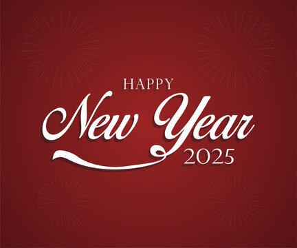 Vector 2025 new year celebration modern number typography design.