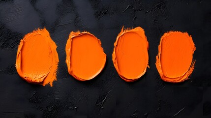 Orange Paint Strokes on Black Background, Abstract Image, Texture, Pattern Background, Wallpaper, Cover and Screen for Smartphone, PC, Laptop, 9:16 and 16:9 Format