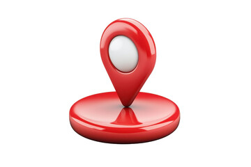 Poster - 3D red location pin icon isolated on transparent background. Modern map marker or GPS symbol for navigation and finding locations.