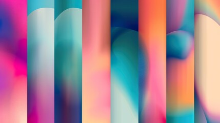 Wall Mural - Blurred_backgrounds_set_with_modern_abstract_blurred