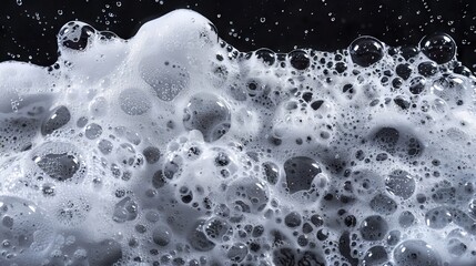 Poster - A large amount of white foam or bubbles in the water