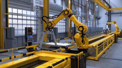 Sticker - Yellow Robot Arm in Factory