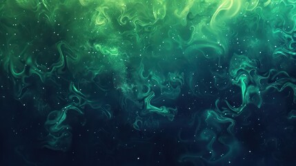 Sticker - Abstract Green Nebula