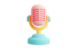 © templetify - Minimalistic Cartoonish Flat Matte Podcast Microphone Icon | Isolated on Transparent & White Background | PNG File with Transparency