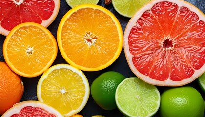 Vibrant Citrus Collection Showcasing Oranges, Grapefruits, and Limes, Celebrating Freshness, Health, and Summery Flavors