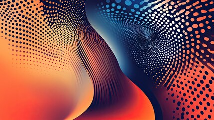 Wall Mural - Vibrant Abstract Patterns with Dots and Curves