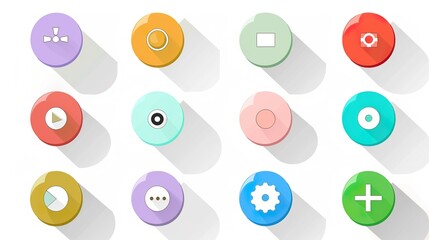 Flat_Web_Buttons_Set_Vector_Isolated_Material_Design