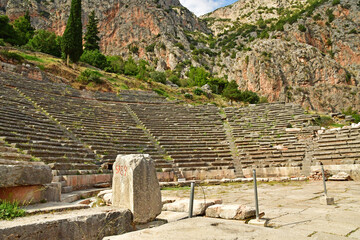 Poster - Delphi; Greece - august 31 2022 : archaeological site