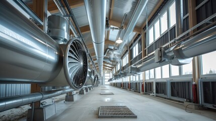 Poster - Industrial Building Interior with Ventilation System