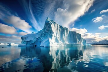 Giant iceberg floating in the polar regions, ice, cold, winter, nature, iceberg