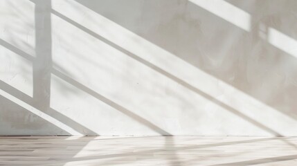 Aufkleber - Modern Minimalist Interior with Soft Pastel Tones and Natural Light Shadows on Concrete Wall