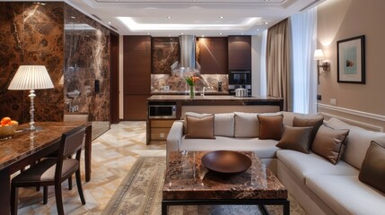 Poster - Modern Interior Design with Marble and Warm Colors