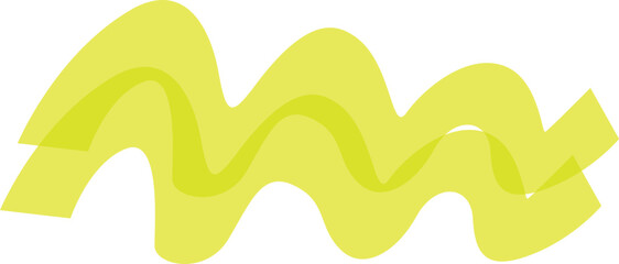 Aufkleber - Dynamic yellow shape with flowing lines on a white background, suggesting movement and energy