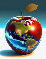 Wall Mural - the world is an apple