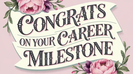 Sticker - Decorative Greeting Card Saying: Congrats on Your Career Milestone