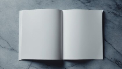 white book lying on white marble table mockup, ai generated, ai