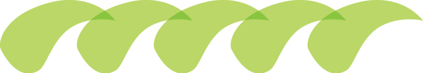 Poster - Repeating pattern of green abstract waves on a white background