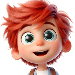 Wall Mural - A surprised young boy with red hair and wide eyes expressing shock, fear. disbelief