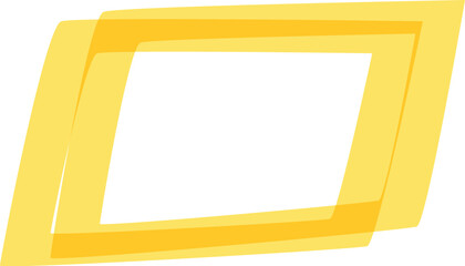 Aufkleber - Simple yellow double square frame is floating on a white background