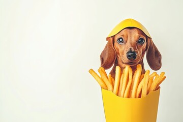 Canvas Print - Dachshund French Fries