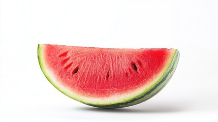 Canvas Print - A slice of watermelon showcasing its vibrant red flesh and green rind.