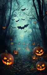 Wall Mural - Realistic Halloween frame